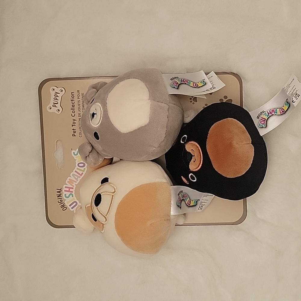 KellyToy Squishmallow Pet Toy Collection. Bulldog, Scottish Terrier, Rottweiler